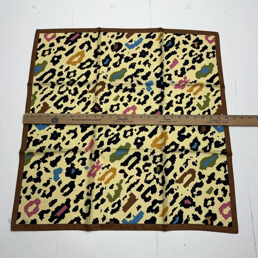 GOLF Le FLEUR* Scarf Womens 22 X 22 Multicolor Leopard Print Silk Italy Bandana